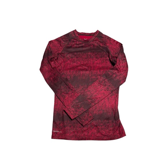Nike Therma-Fit Top Women's‎ Size Small Red Just Do It Graphic Shirt Thumbholes - Picture 1 of 12